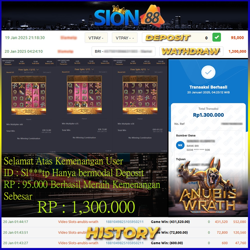 Bermodal 95 Ribu Jadi 1,3 Juta di PG Soft Game Anubis Wrath